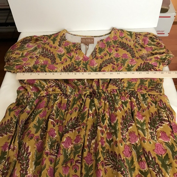 CLARA THE LABEL Marina Midi Maxi Dress Floral Golden Blossom Women’s Size Large - Picture 10 of 16